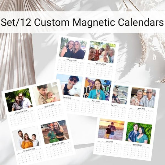 Set/12 Custom Magnetic Photo Calanders